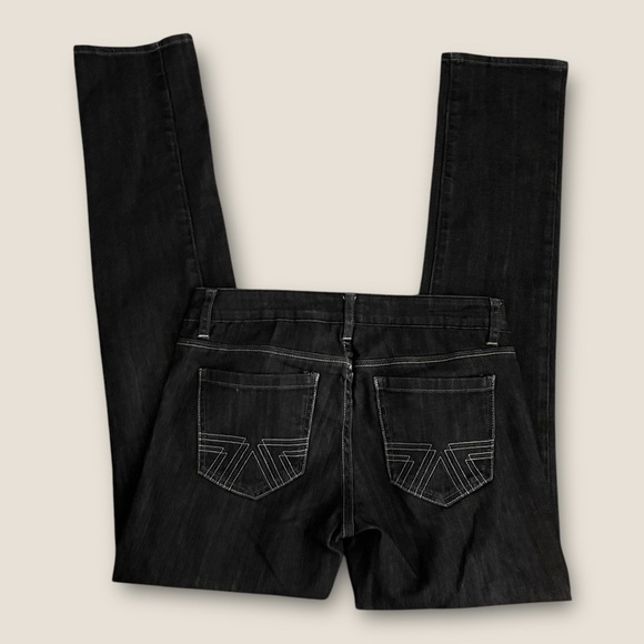 American Eagle Low Rise Straight Leg Jeans Charcoal Black/Blue 6 Regular - Picture 2 of 5